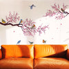 A set of two (11.81*23.62inch*2pcs) peach blossom branch and bird wall stickers for living room background wall room decoration wall stickers self-adhesive wholesale wall stickers (MS8060)