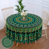 1pc Bohemian Chic Round Polyester Tablecloth - Waterproof, Stain-Resistant, and Easy-to-Clean - Multi-Purpose Decor for Indoor and Outdoor Spaces, Picnics, Barbecues, and Room Decor