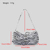 Autumn And Winter Drawstring Ruffle Zebra Stripes Underarm Bag Women
