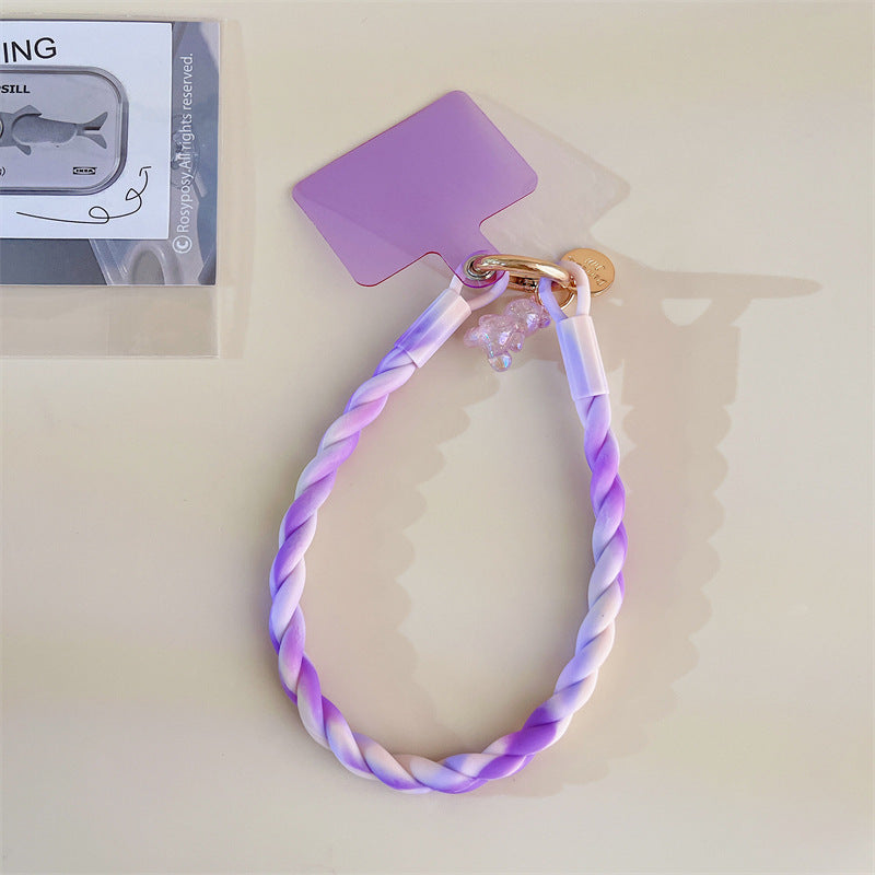 Short Mobile Phone Lanyard Luminous Bear Pendant Clip Anti-lost Wrist Strap Ornaments Universal Phone Pendant Portable Women