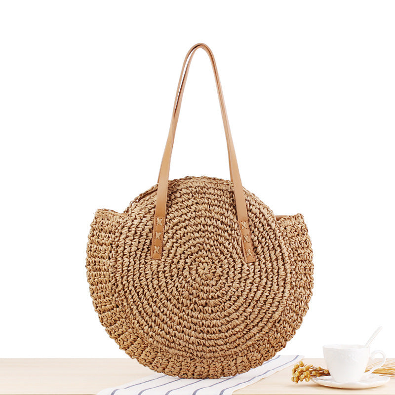 Straw bow crossbody woven bag