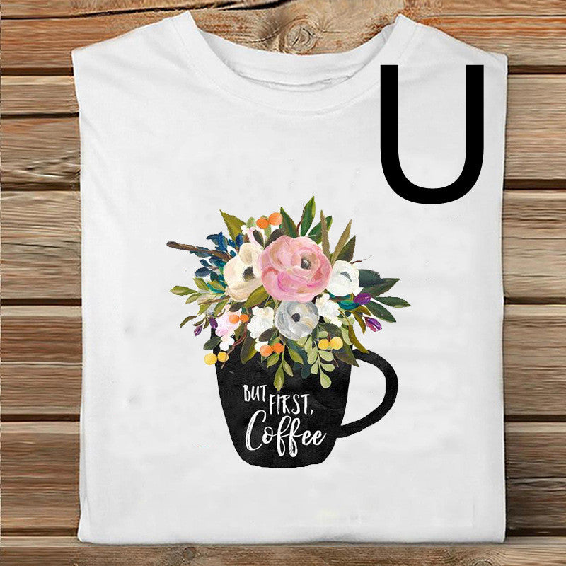 Women's Printed Casual Loose Round Neck T-shirt