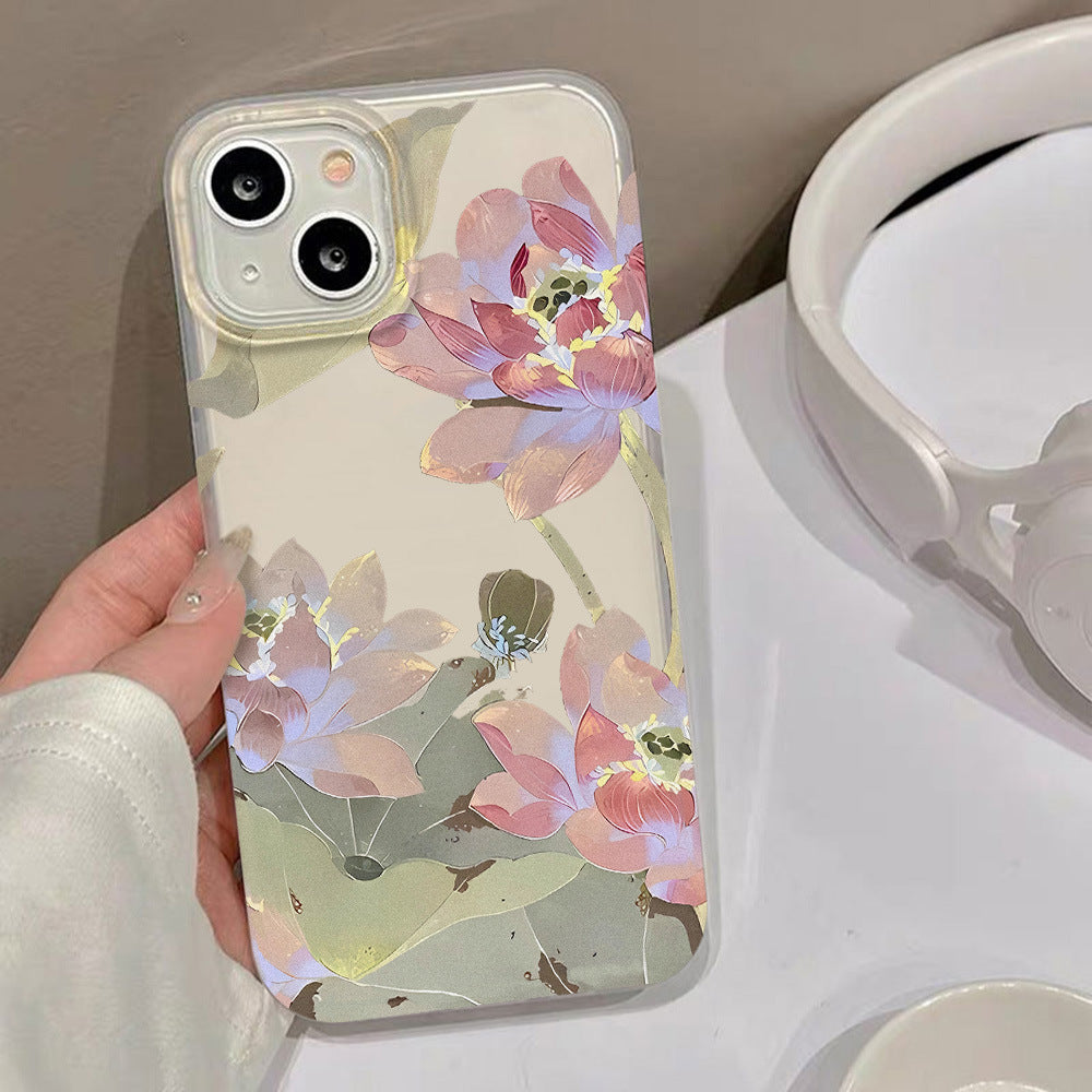 Lotus Suitable For Iphone15promax Phone Case Drop-resistant
