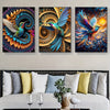 3pcs 15.7*23.6in/40cm*60cm Frameless Modern Watercolor Hummingbird Wall Art Canvas Painting Art for Living Room Cuadros Decor No Frame