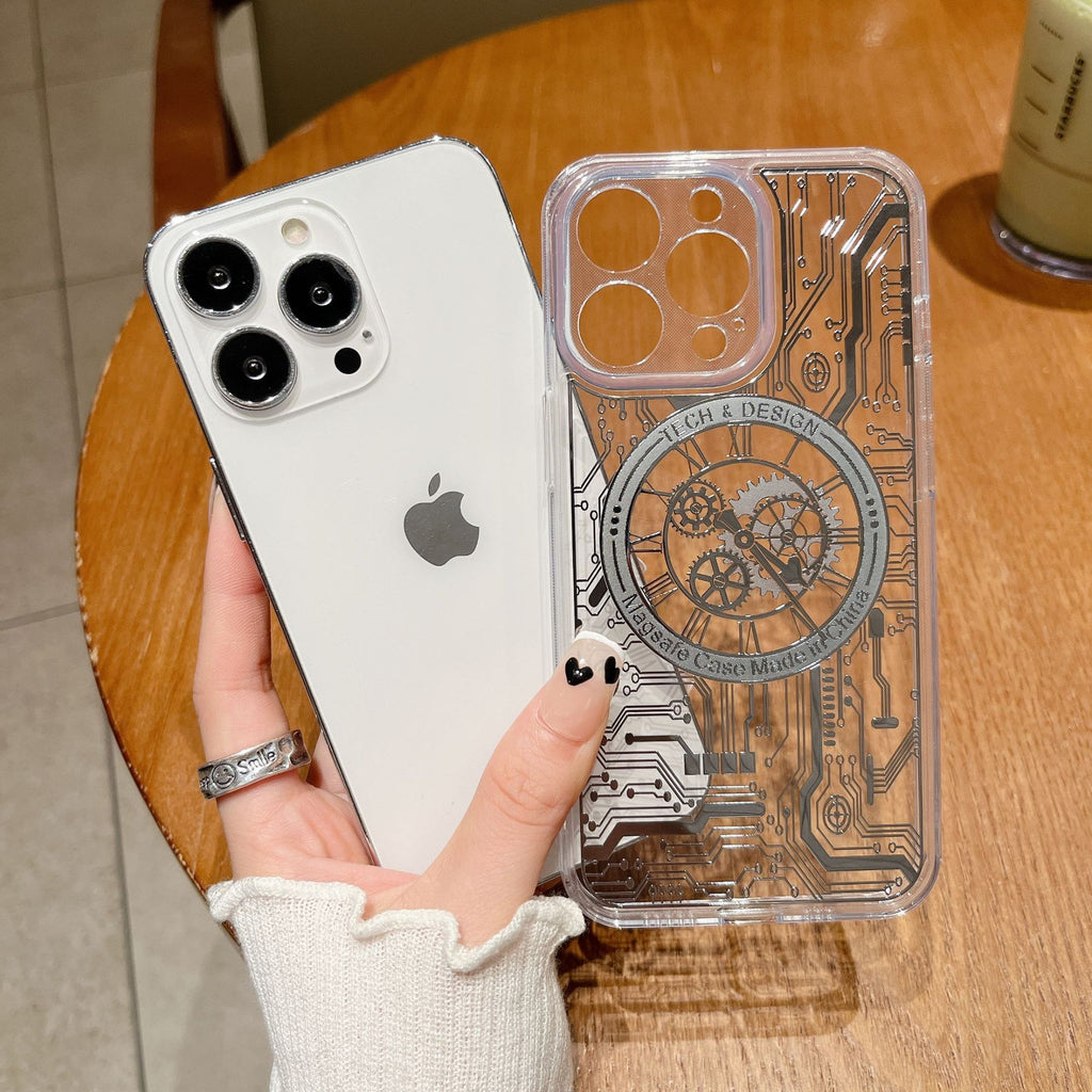 Gold Plated Transparent Magnetic Wireless Charger Mobile Phone Case