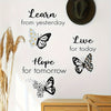 Self-Adhesive & Reusable Butterfly Wall Sticker - Teenagers and Adults - Single Use, Vinyl, Self-adhesive, 14+, Perfect for Home Accents, Workspace, Learning Environment