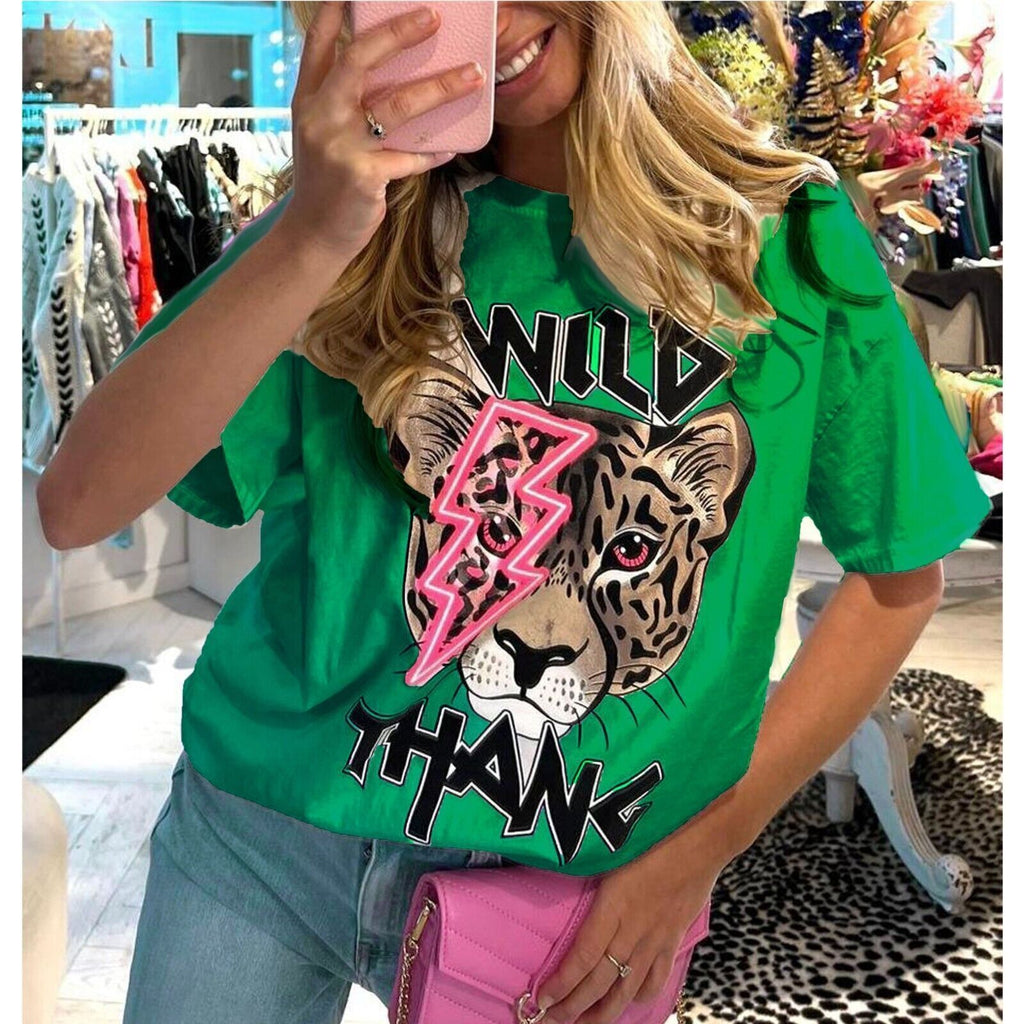 European And American Fashion Round Neck Short Sleeves T-shirt