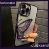 Phone Case Beautiful Glitter Powder Quicksand Butterfly With Lens