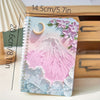 1pc Romantic Oil Painting Style Writing Notebook, Fresh Dual Coil 360 Degree Flip Portable A5 Notebook, Suitable for Birthdays, Weddings, Christmas, Valentine'S Day, Graduation Season, School Start Season Gifts