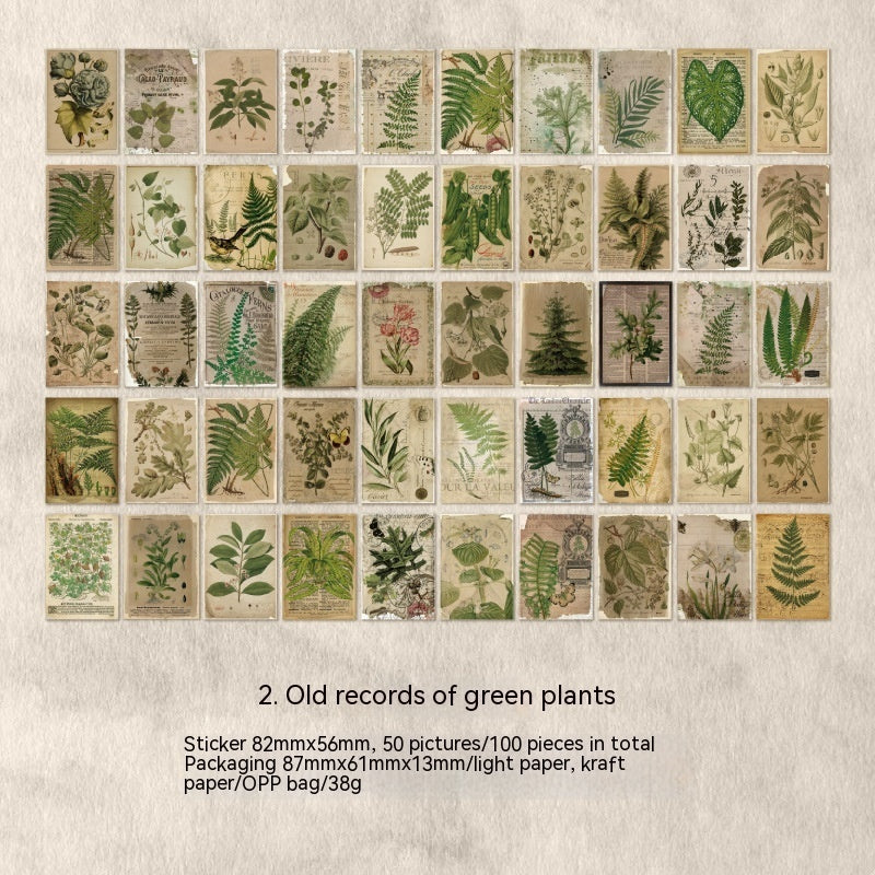 Artistic Retro Plant Flower Journal Decoration Base Paper