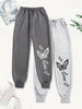 Women's 2pcs Cartoon Graphic Joggers - Casual Drawstring Waist, Comfy Polyester Sweatpants with Pockets