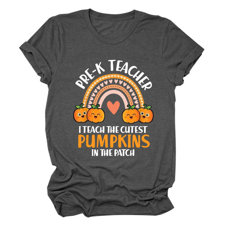 Pumpkin Love Rainbow Halloween Short Sleeve T-Shirt