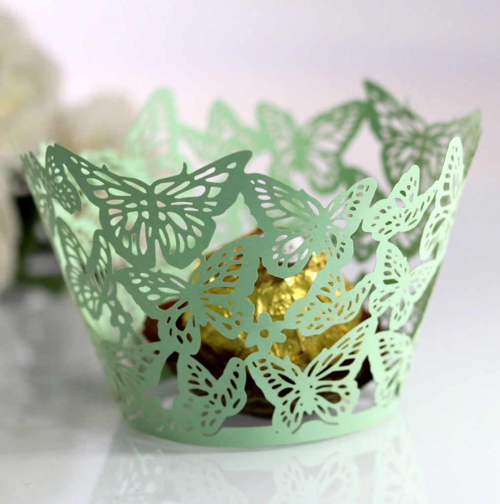 Direct Selling Wedding Baking Cake Paper Cups Hollow Surrounding Border Butterfly Cup Cake Zhejiang Factory In Stock Wholesale