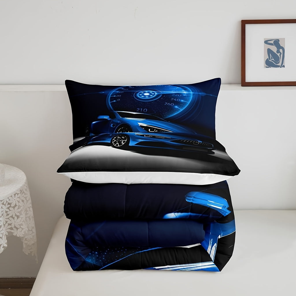 Racing Comforter Set Race Car Bed For Teen Adults Sports Car Bedding Sets, Extreme Sport Vehicles Comforter Quilted Duvet Cool Speed Racing Car Duvet Insert