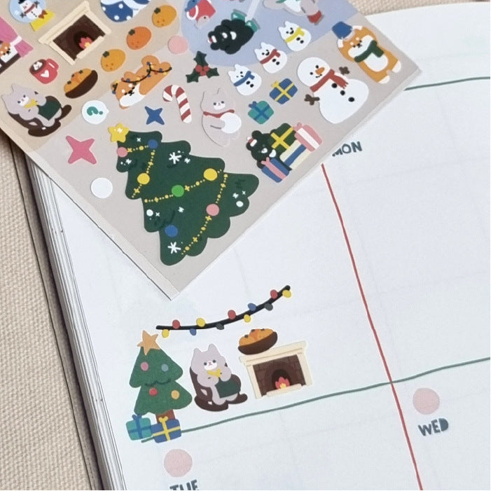 Snowman Gugu Card Handbook Journal Decorative Sticker