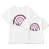 Cartoon Rainbow Mother And Daughter Short Sleeve T-shirt