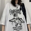 Skull Print Round Neck Loose Short Sleeves T-shirt