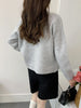 Bowknot Print Knitted Cardigan, Casual Long Sleeve Crew Neck Button Front Cardigan For Fall & Winter, Women's Clothing