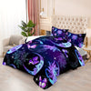 Sun and Moon Comforter Set, Butterfly and Star Bedding Set, 3D Printed Bohemian Gothic Duvet with 2 Pillowcases