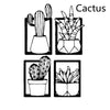 Cactus Metal Art Silhouette Decorative Painting Home