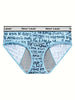 6 Pcs Letter High-Waisted Breathable Stretch Women's Menstrual Panties