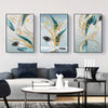 3pcs Unframed Creative Canvas Poster, Butterfly Bronze Blue Feather Abstract Painting, Printed Canvas Wall Art Set, Artwork Wall Painting For Gift, Bedroom, Office, Living Room, Wall Decor, Home And Dormitory Decoration, 15.7*23.6 Inches