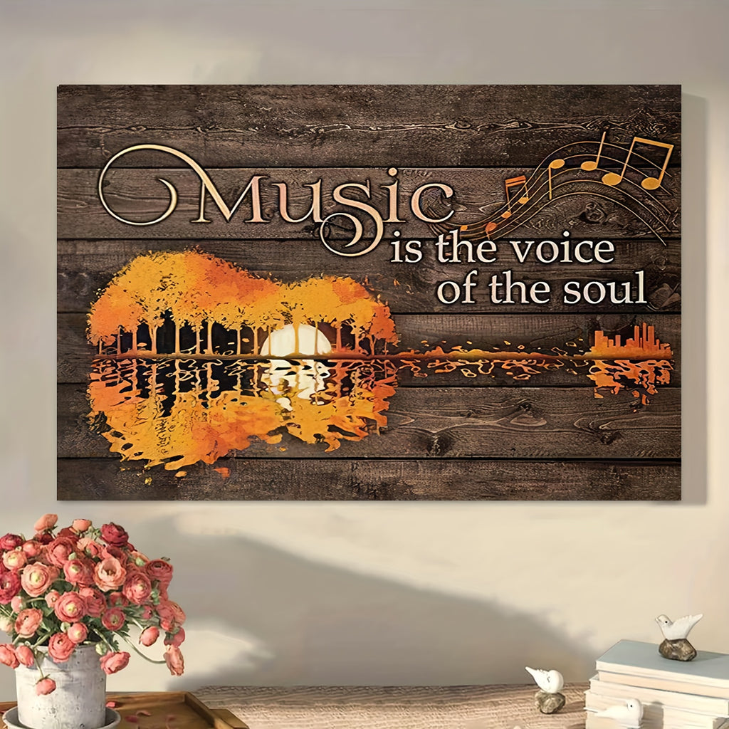 Wooden Framed Canvas Painting - Music enthusiasts, Homeowners, Gift givers - Primary Substance - Suitable for Home Furnishings, Gift Giving, Music Lover