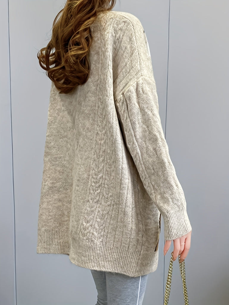 Cartoon Pattern Turtle Neck Sweater, Casual Long Sleeve Sweater For Fall & Winter, Women's Clothing