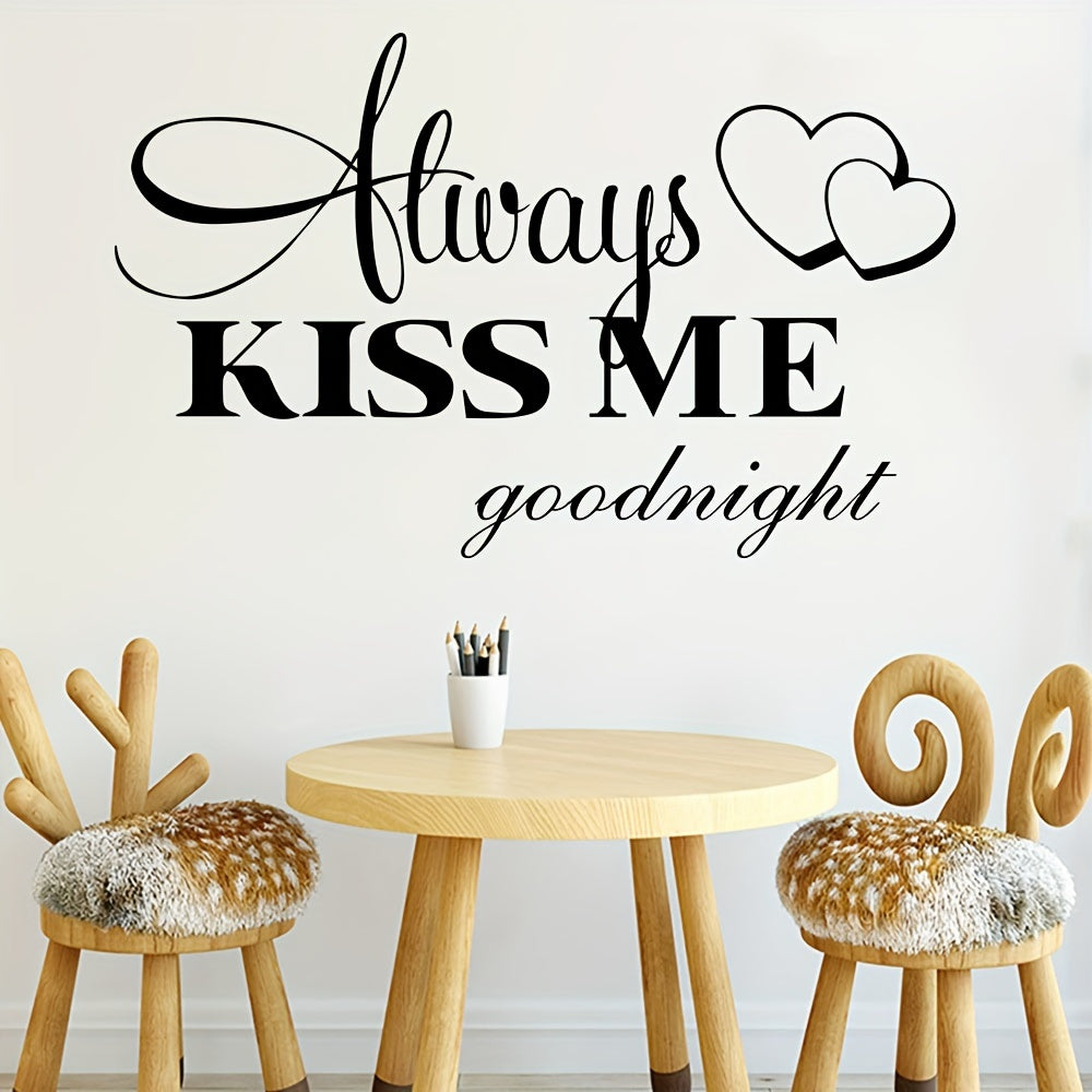 1pc Valentine's Day Wall Sticker, Always Kiss Me, Self-Adhesive Wall Stickers, Bedroom Entryway Living Room Porch Home Decoration Wall Stickers, Wall Decor Decals