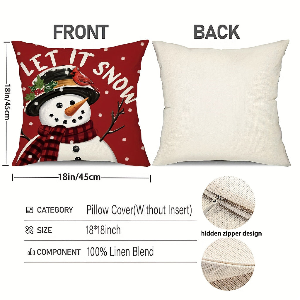 Christmas pillow covers - Vintage Christmas Pillow Covers - Snowman - Deck Your Halls with Delight