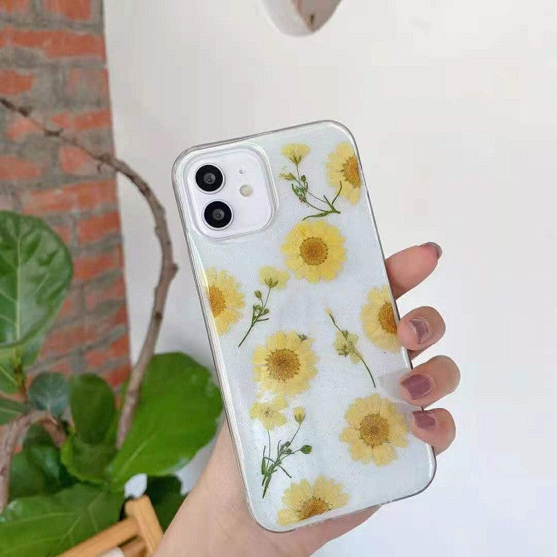 Epoxy Daisy Immortal Flower IPhone13Pro Mobile Phone Case Suitable
