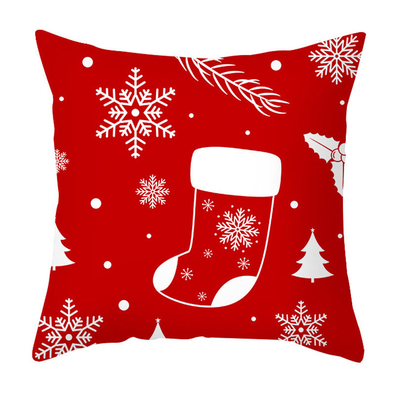 Christmas Pillow Cover Cartoon Letter Print Cushion Cover Office Sofas Pillow Cover