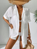Women Simple Solid Color Short Sleeve Kimono Cover Up