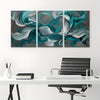 3pcs/set Teal Fluid Abstract Framed Canvas Poster - Modern Wall Art - For Bedroom, Living Room, and Corridor - Ideal Decor and Room Decoration Gift for Art Lovers