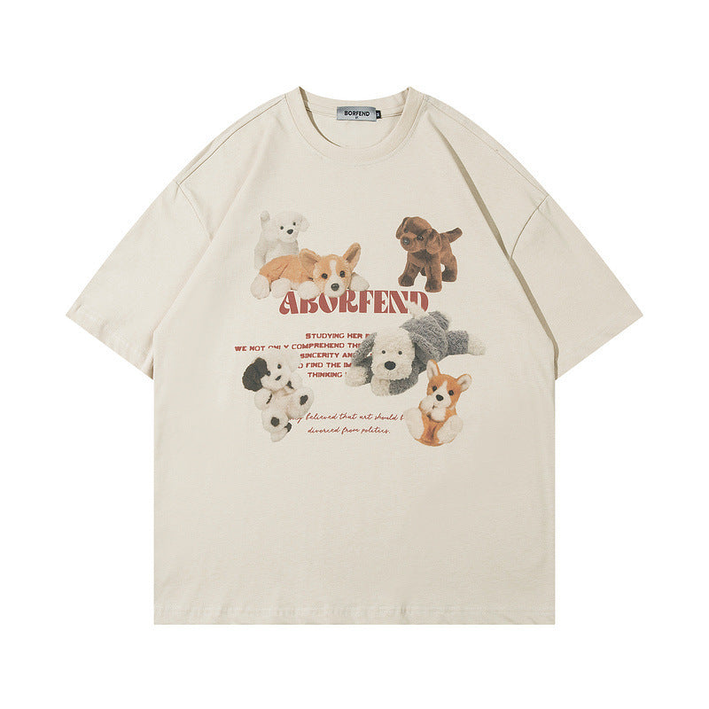 Hip Hop Retro Cartoon Printed Short Sleeve Men