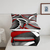 Gray Black Red Swirls Bedding Comforters Retro Circle Stripes Comforter Set For Women Adults Modern Abstract Bedding Duvet Color Art Home Decoration For All Season, 1 Comforter Set + 2 Pillowcases, Fashionable And Comfortable Home Products