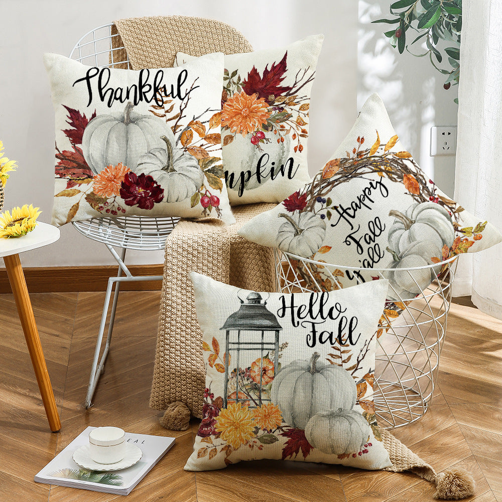 Pumpkin Garland Pillow Cover