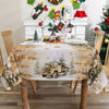 Christmas Cheer Tablecloth - Snowman, Reindeer & Truck Design | Stain-Resistant Polyester | Perfect for Holiday Parties & Home Decor