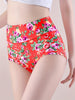 4pcs Seamless High Waist Tummy Control Briefs, Sexy Comfy Breathable Floral Print Stretchy Intimates Panties for Women