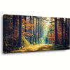 Autumn Forest Large Stretched Canvas Wall Art For Living Room Bedroom Home Decoration  Mordern Morning Sunlight Wood Print Picture Painting Decor Giclee Artwork Gallery Wrapped Gift Inner Frame