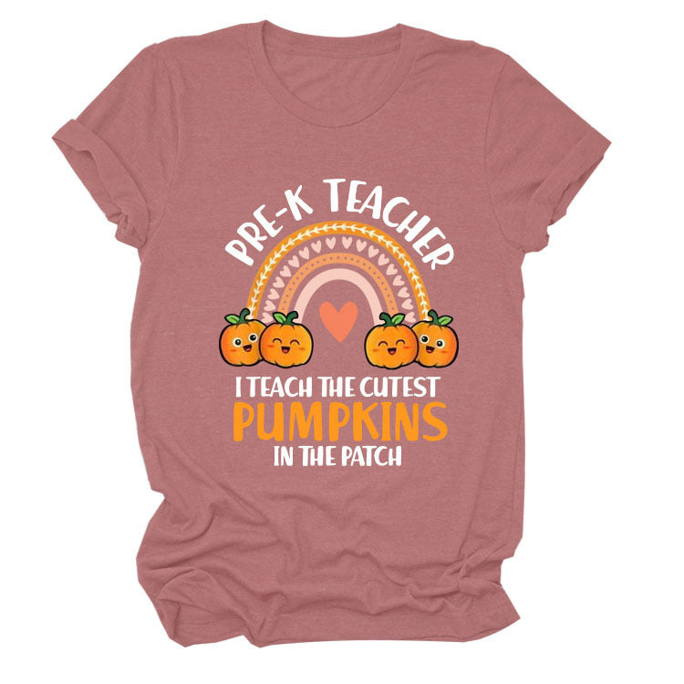 Pumpkin Love Rainbow Halloween Short Sleeve T-Shirt