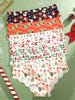 5pcs Christmas Holiday Print Women'S Briefs Set - Festive Patterns, Soft & Comfortable, Low Waist, Stretchy, Cozy for Winter And Everyday Wear