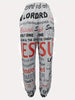 Women's Elastic Waist Sweatpants - Soft Letter Print, Casual Slant Pocket, Fitted Bottom, Comfortable for Spring & Fall, Relaxed Fit, Everyday Wear