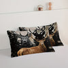 3pcs Fashion Comforter Set (1 * Comforter + 2 * Pillowcase, No Core), Vintage Hunting Theme Forest Deer American Flag Print Bedding Set, Soft And Comfortable Skin-friendly For Bedroom, Guest Room