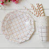 Octagonal Hot Stamping Silver Rose Gold Paper Party Tableware