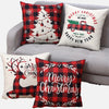 4pcs, Christmas Linen Blend Throw Pillow Case, Deer Snow Square Cushion Case, Decorative Pillow Cover For Living Room Bedroom Couch Sofa, Home Decor Room Decor Party Decor Single-Sided Printed (No Pillow Insert)