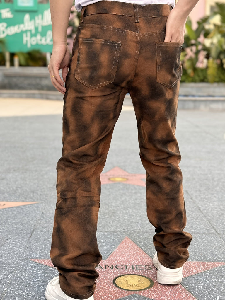 Men's Fashion Denim Pants with 3D Full Print Design, Street Style Straight-Leg Jeans, Suitable for All Seasons, Plus Size Jeans, American, Digital Printing, Special Choice