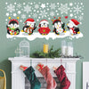 Christmas Penguin & Snowflake Removable Wall Decal - Easy Peel & Stick PVC Sticker for Living Room and Kitchen Decor, Festive Holiday Window Cling, for Christmas, Winter