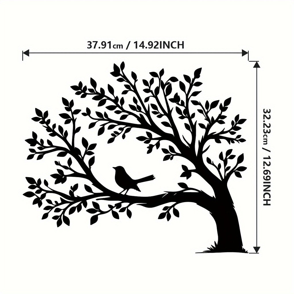 Bohemian Tree of Life Metal Wall Art with Bird - Homeowners, Interior Designers, Bohemian Style Enthusiasts - Crafted from Iron - Suitable for Home Decor, Gift Idea, Living Room