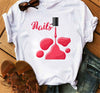 Collar Loose Fashion Casual Ladies T-Shirt Short Sleeve
